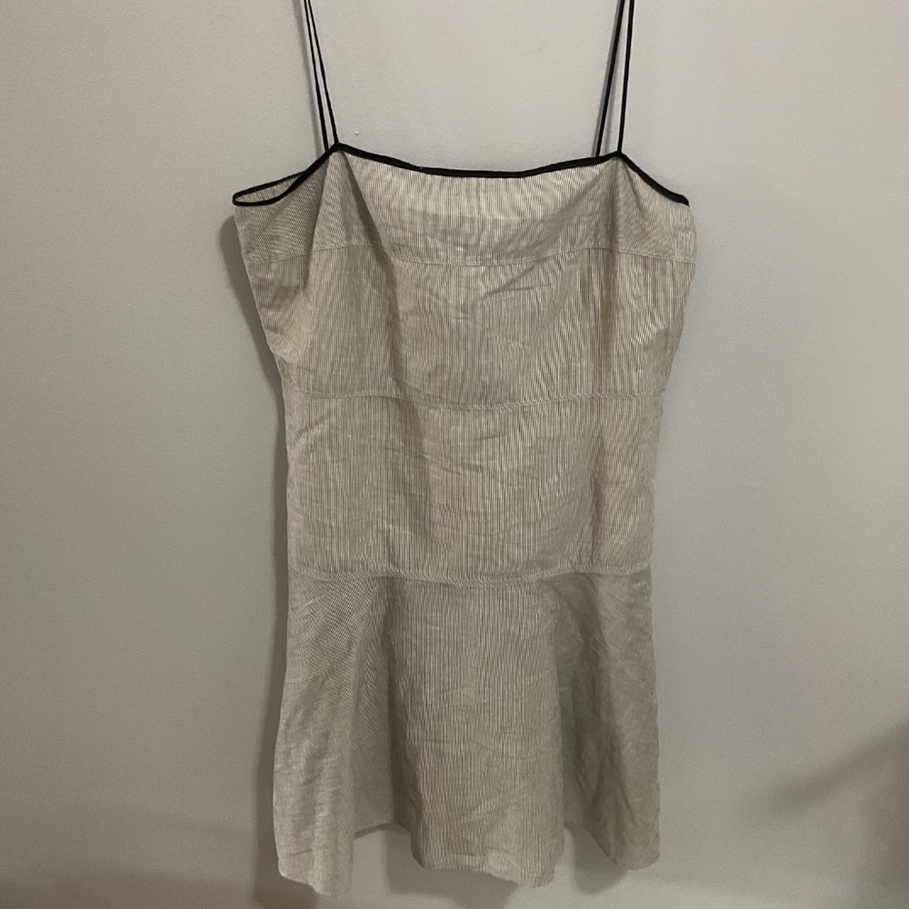 rag & bone Gray Mini Slip Dress with Black Trim